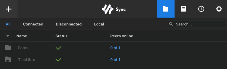 Screenshot de Resilio Sync